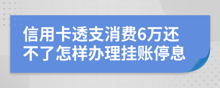 信用卡透支消费6万还不了怎样办理挂账停息