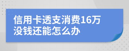 信用卡透支消费16万没钱还能怎么办