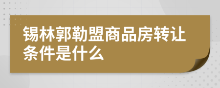 锡林郭勒盟商品房转让条件是什么