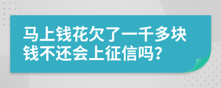 马上钱花欠了一千多块钱不还会上征信吗？