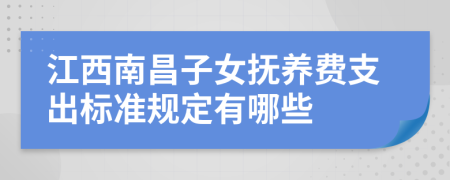 江西南昌子女抚养费支出标准规定有哪些