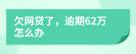 欠网贷了，逾期62万怎么办