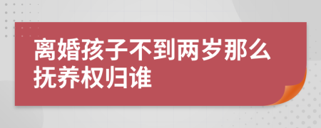 离婚孩子不到两岁那么抚养权归谁