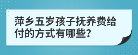 萍乡五岁孩子抚养费给付的方式有哪些？