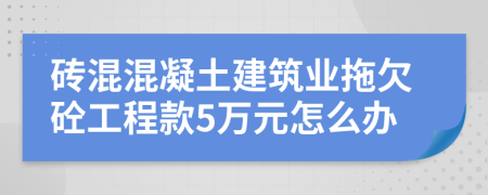 砖混混凝土建筑业拖欠砼工程款5万元怎么办