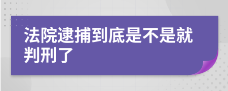 法院逮捕到底是不是就判刑了