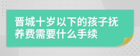 晋城十岁以下的孩子抚养费需要什么手续