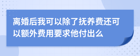 离婚后我可以除了抚养费还可以额外费用要求他付出么