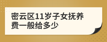 密云区11岁子女抚养费一般给多少