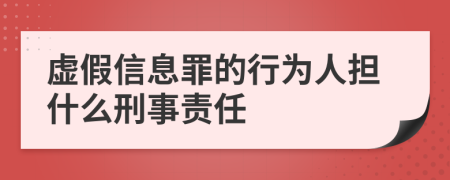 虚假信息罪的行为人担什么刑事责任