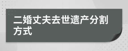 二婚丈夫去世遗产分割方式