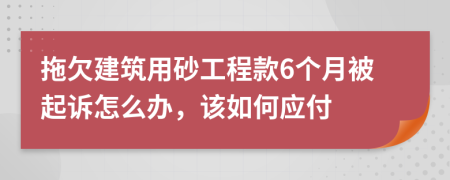 拖欠建筑用砂工程款6个月被起诉怎么办，该如何应付