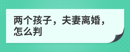 两个孩子，夫妻离婚，怎么判