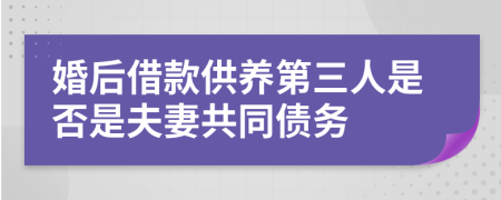 婚后借款供养第三人是否是夫妻共同债务