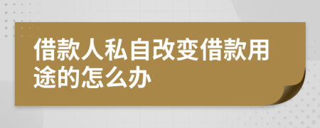 借款人私自改变借款用途的怎么办