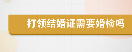 打领结婚证需要婚检吗