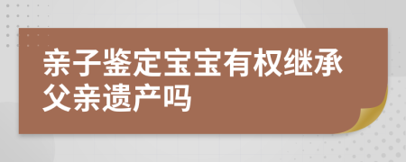 亲子鉴定宝宝有权继承父亲遗产吗