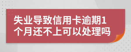 失业导致信用卡逾期1个月还不上可以处理吗