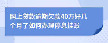 网上贷款逾期欠款40万好几个月了如何办理停息挂账