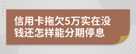 信用卡拖欠5万实在没钱还怎样能分期停息