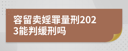 容留卖婬罪量刑2023能判缓刑吗