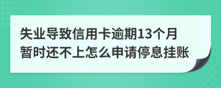 失业导致信用卡逾期13个月暂时还不上怎么申请停息挂账