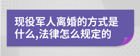 现役军人离婚的方式是什么,法律怎么规定的