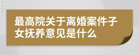 最高院关于离婚案件子女抚养意见是什么