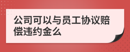 公司可以与员工协议赔偿违约金么