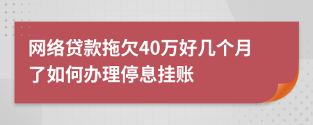 网络贷款拖欠40万好几个月了如何办理停息挂账