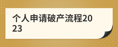 个人申请破产流程2023