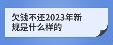 欠钱不还2023年新规是什么样的