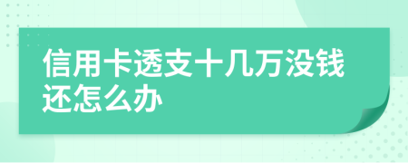 信用卡透支十几万没钱还怎么办