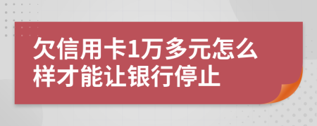 欠信用卡1万多元怎么样才能让银行停止