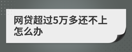 网贷超过5万多还不上怎么办