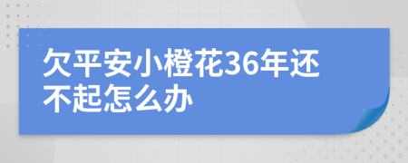 欠平安小橙花36年还不起怎么办