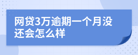 网贷3万逾期一个月没还会怎么样