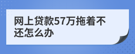 网上贷款57万拖着不还怎么办