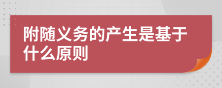 附随义务的产生是基于什么原则