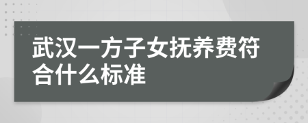 武汉一方子女抚养费符合什么标准