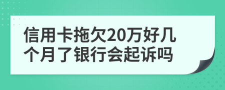 信用卡拖欠20万好几个月了银行会起诉吗