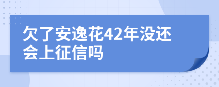 欠了安逸花42年没还会上征信吗