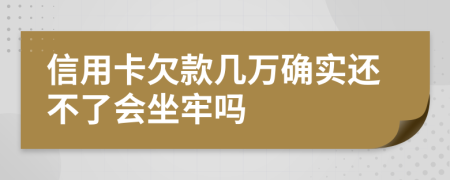 信用卡欠款几万确实还不了会坐牢吗