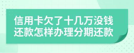 信用卡欠了十几万没钱还款怎样办理分期还款