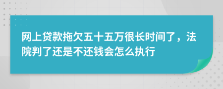 网上贷款拖欠五十五万很长时间了，法院判了还是不还钱会怎么执行