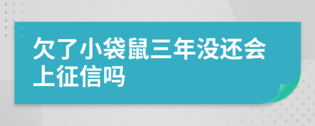 欠了小袋鼠三年没还会上征信吗