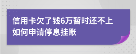信用卡欠了钱6万暂时还不上如何申请停息挂账