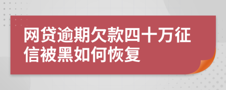 网贷逾期欠款四十万征信被黑如何恢复
