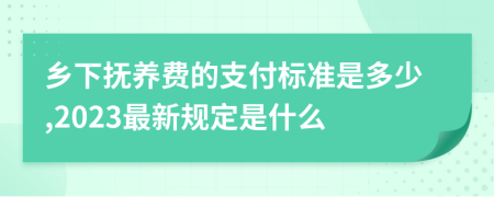 乡下抚养费的支付标准是多少,2023最新规定是什么