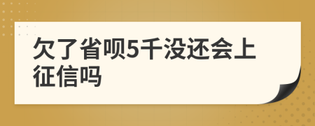 欠了省呗5千没还会上征信吗